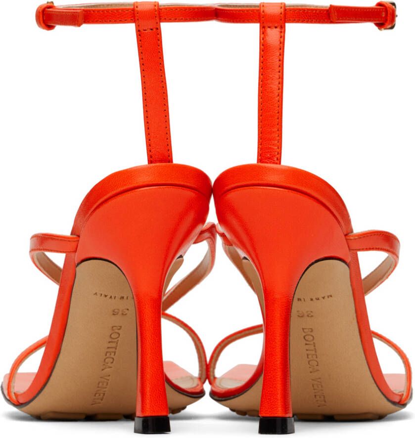 Bottega Veneta Orange Stretch Strap Sandals