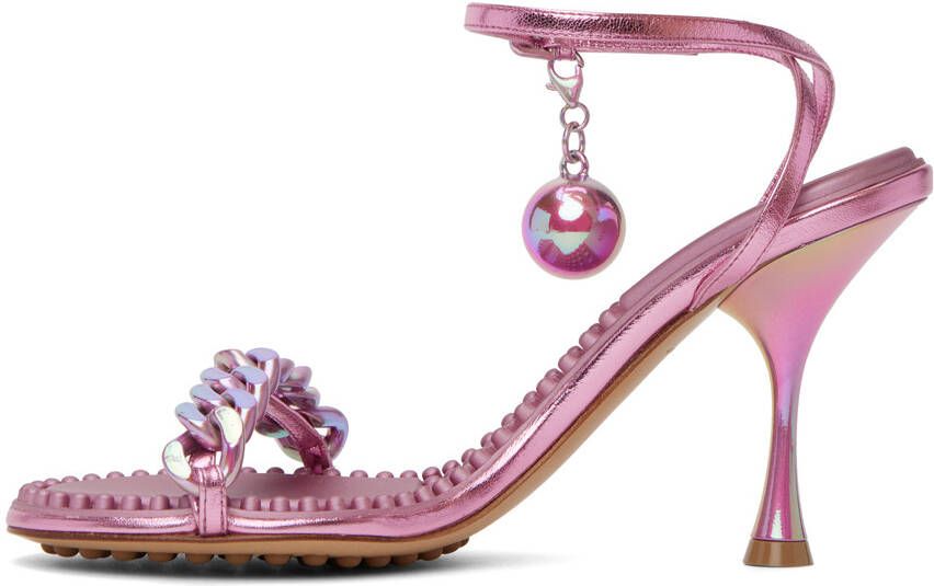 Bottega Veneta Pink Dot Heeled Sandals