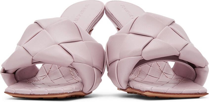 Bottega Veneta Pink Intrecciato 'The Lido' Heeled Sandals