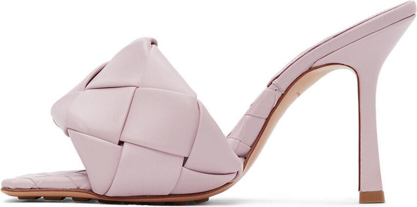 Bottega Veneta Pink Intrecciato 'The Lido' Heeled Sandals