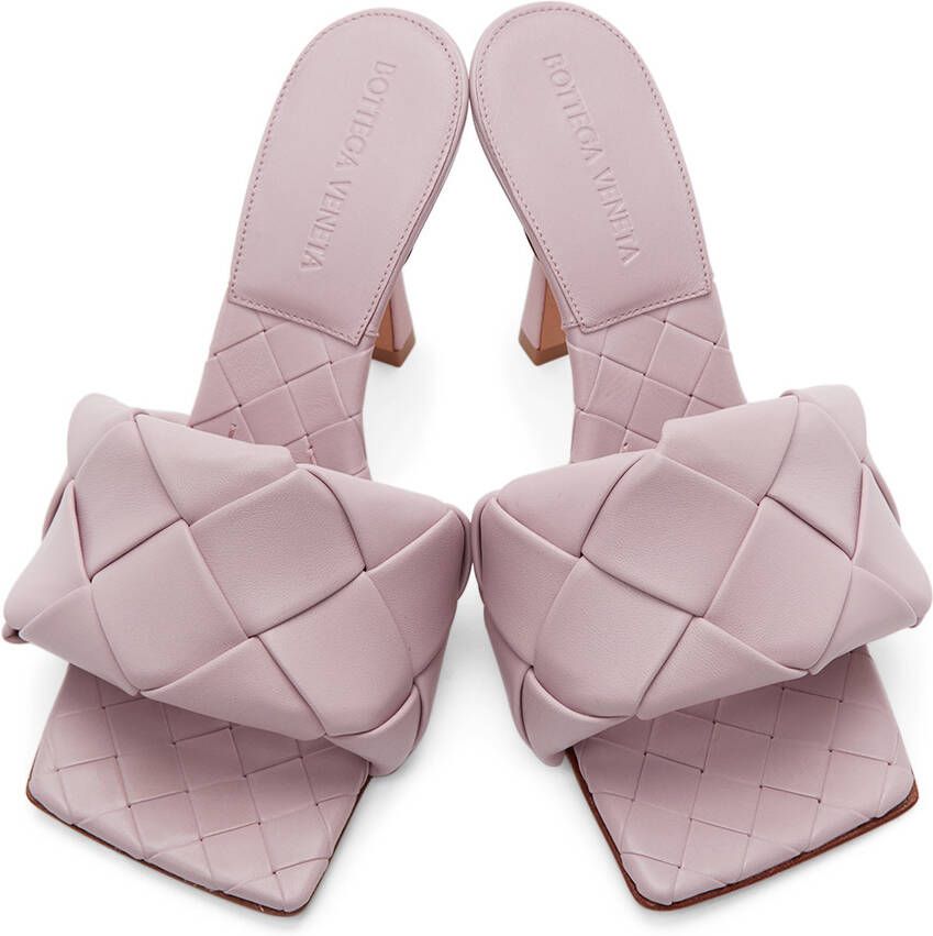 Bottega Veneta Pink Intrecciato 'The Lido' Heeled Sandals