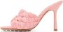 Bottega Veneta Pink Raffia Stretch Heeled Mules - Thumbnail 3