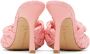 Bottega Veneta Pink Raffia Stretch Heeled Mules - Thumbnail 4