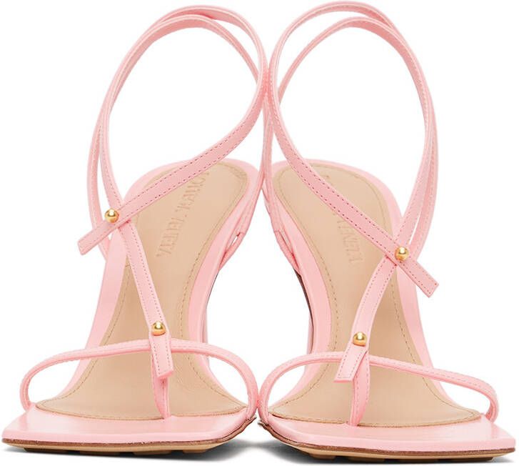 Bottega Veneta Pink Stretch Heeled Sandals