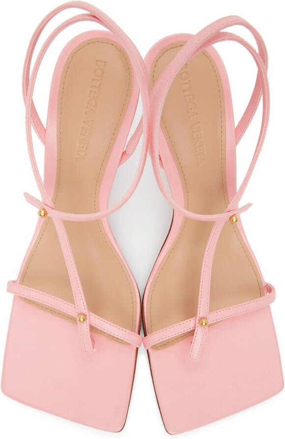 Bottega Veneta Pink Stretch Heeled Sandals