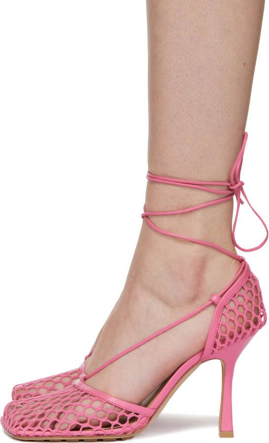 Bottega Veneta Pink Stretch Web Heels