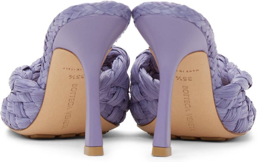 Bottega Veneta Purple Raffia Stretch Heeled Mules