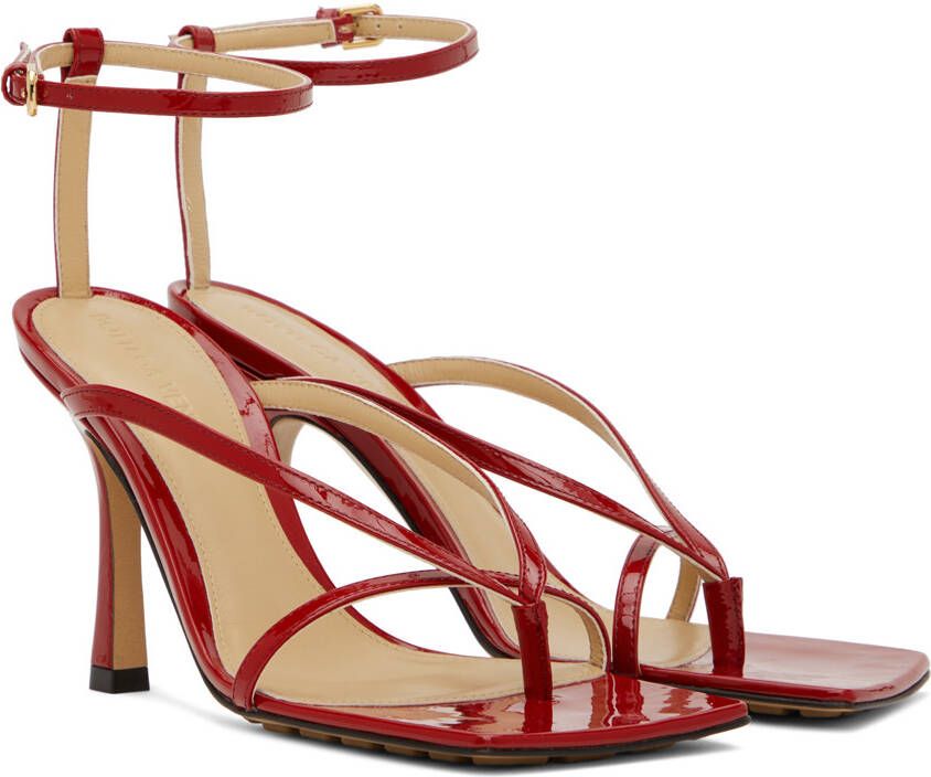 Bottega Veneta Red Stretch Strap Sandal