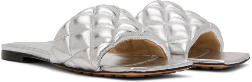 Bottega Veneta Silver Padded Flat Sandals