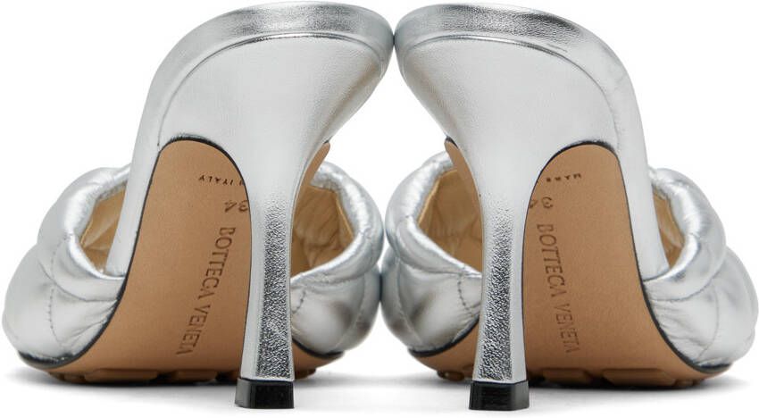 Bottega Veneta Silver Padded Heeled Sandals