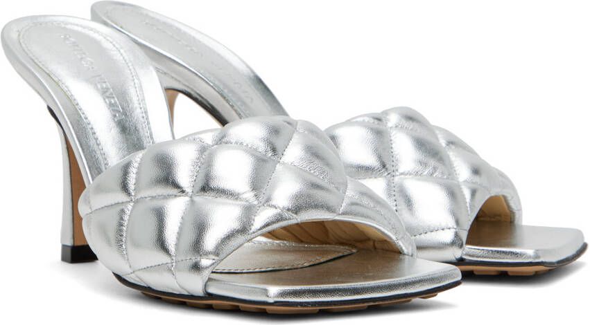 Bottega Veneta Silver Padded Heeled Sandals