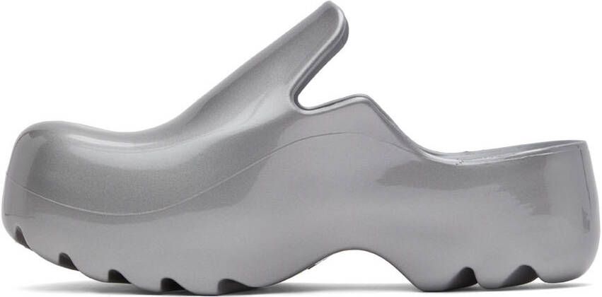 Bottega Veneta Silver Rubber Flash Loafers