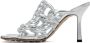 Bottega Veneta Silver Stretch Mule Heeled Sandals - Thumbnail 3