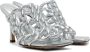 Bottega Veneta Silver Stretch Mule Heeled Sandals - Thumbnail 4