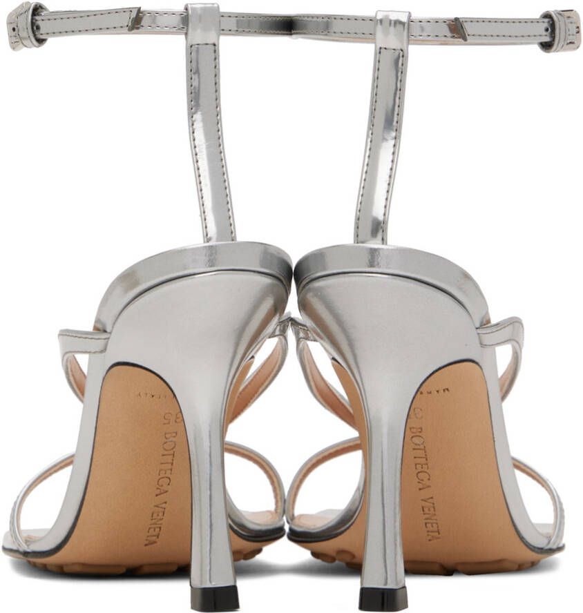 Bottega Veneta Silver Stretch Strap Sandal