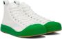 Bottega Veneta White & Green Vulcan Sneakers - Thumbnail 4