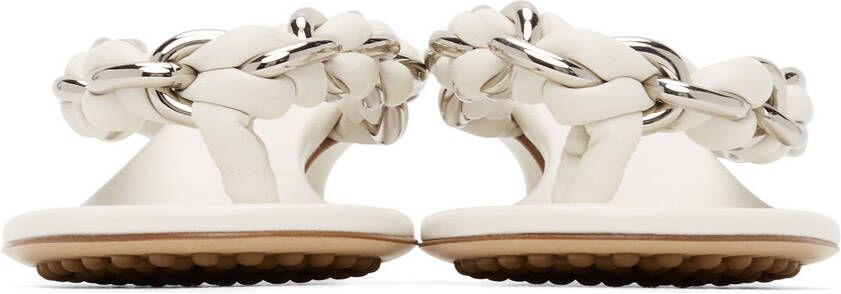 Bottega Veneta White Chain Dot Sandals
