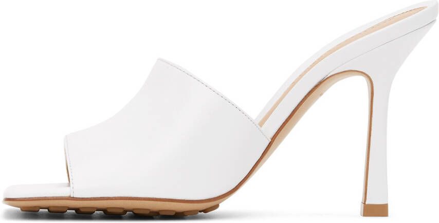 Bottega Veneta White Stretch Heeled Sandals