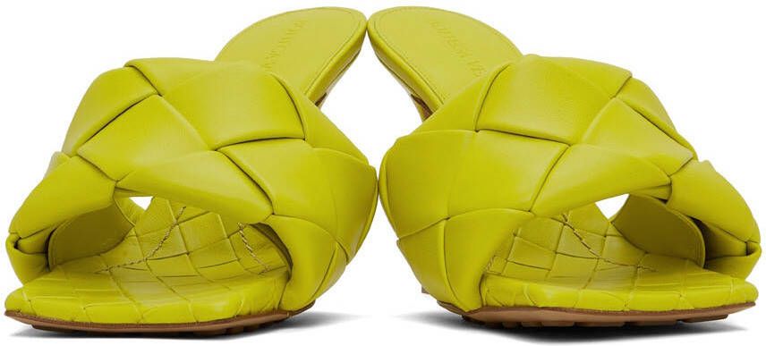 Bottega Veneta Yellow Maxi Intreccio Lido Heeled Sandals