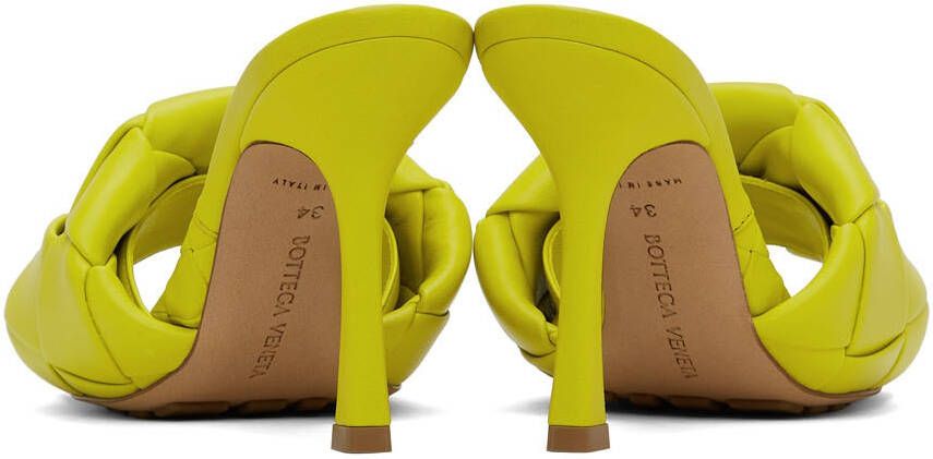 Bottega Veneta Yellow Maxi Intreccio Lido Heeled Sandals