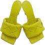 Bottega Veneta Yellow Maxi Intreccio Lido Heeled Sandals - Thumbnail 5