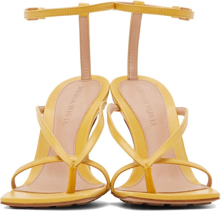 Bottega Veneta Yellow Stretch Heeled Sandals