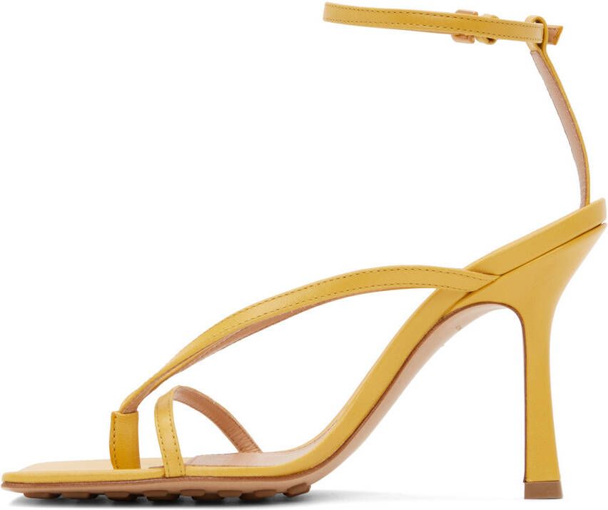 Bottega Veneta Yellow Stretch Heeled Sandals