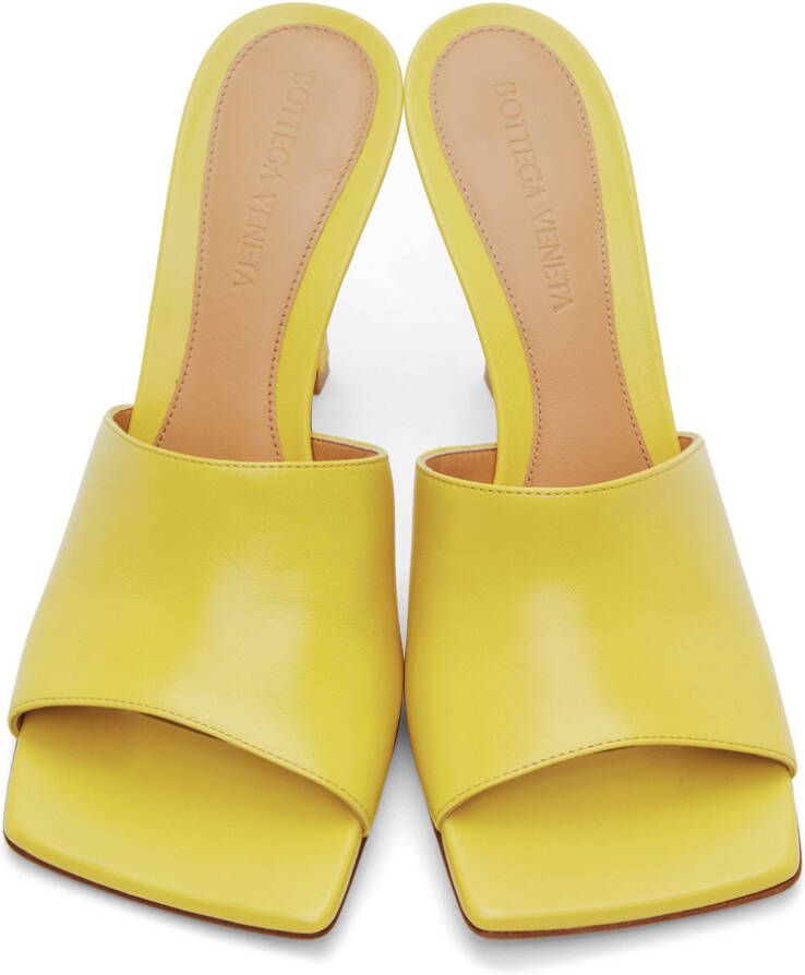 Bottega Veneta Yellow Stretch Heeled Sandals