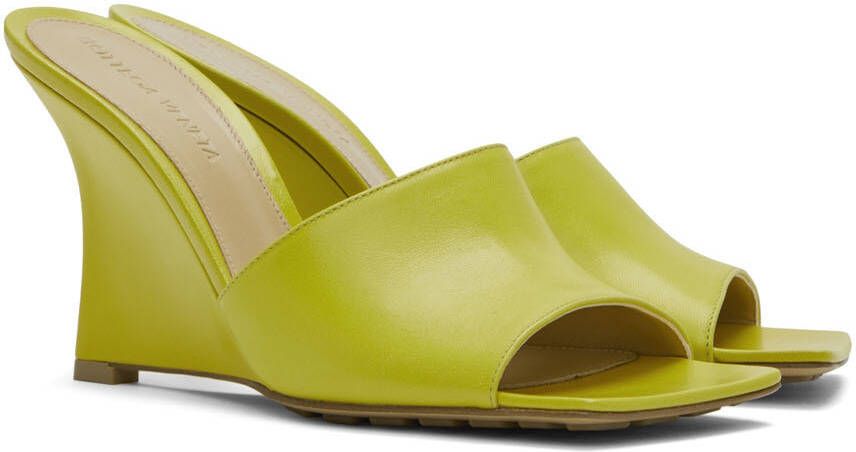 Bottega Veneta Yellow Stretch Wedge Sandals