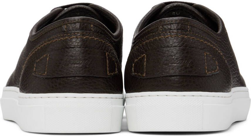 Brioni Brown Leather Sneakers