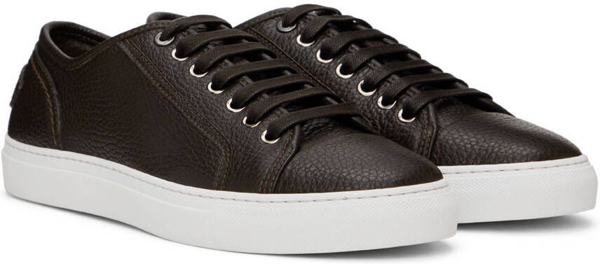 Brioni Brown Leather Sneakers