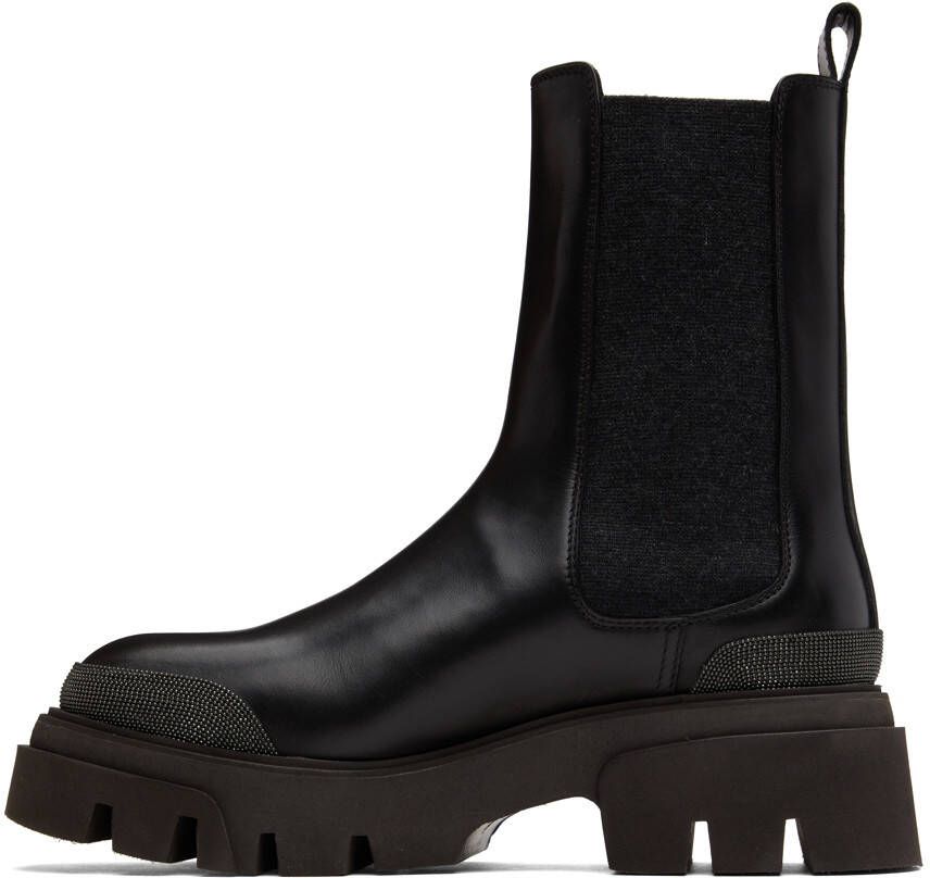 Brunello Cucinelli Black Calfskin Chelsea Boots
