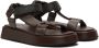 Brunello Cucinelli Brown Leather Crystal Velcro Sandals - Thumbnail 4