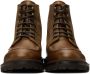 Brunello Cucinelli Brown Paneled Leather Boots - Thumbnail 2