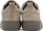 Brunello Cucinelli Taupe Suede Low-Top Sneakers - Thumbnail 2