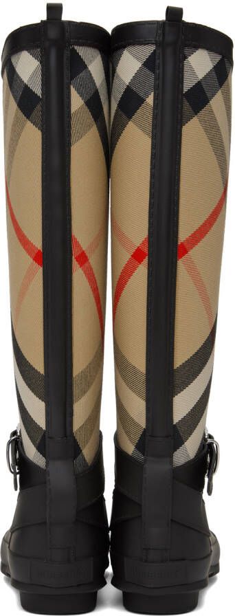 Burberry Beige & Black House Boots