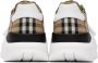 Burberry Beige & White Check Sneakers - Thumbnail 2