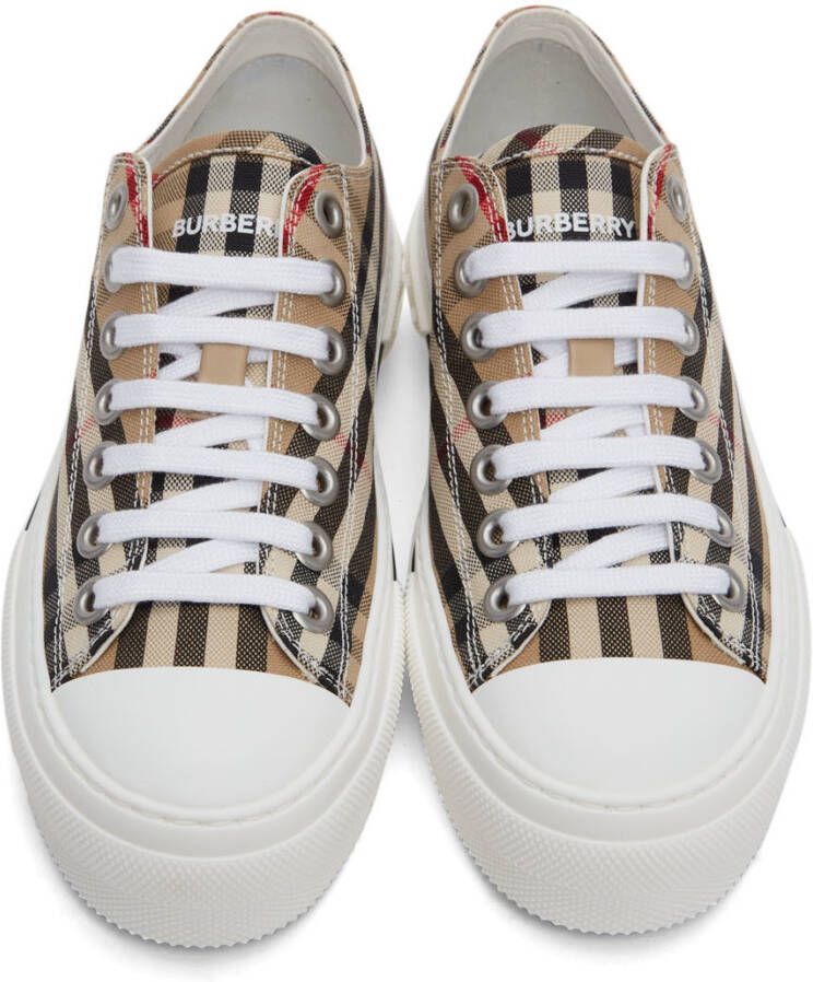 Burberry Beige Canvas Vintage Check Sneakers