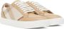 Burberry Beige Check & Leather Sneakers - Thumbnail 4