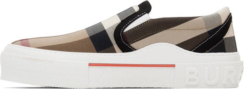 Burberry Beige Exaggerated Check Sneakers