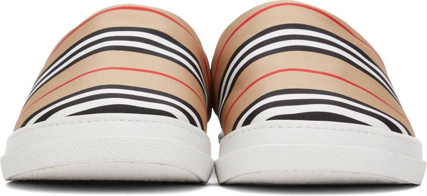Burberry Beige Icon Stripe Slippers