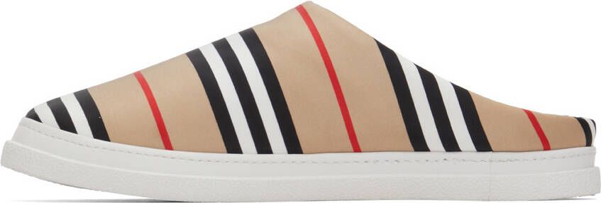 Burberry Beige Icon Stripe Slippers