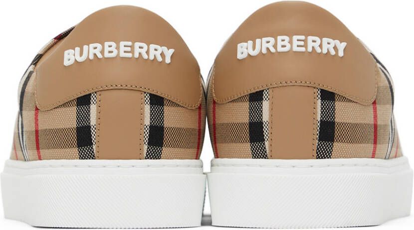 Burberry Beige New Albridge Check Sneakers