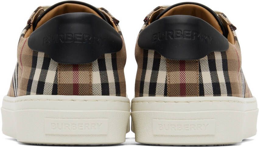 Burberry Beige Rangleton Check Sneakers