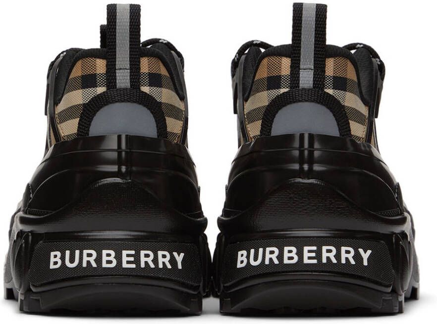 Burberry Black & Beige Arthur Check Sneakers