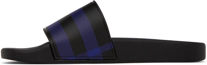 Burberry Black & Blue Check Slides