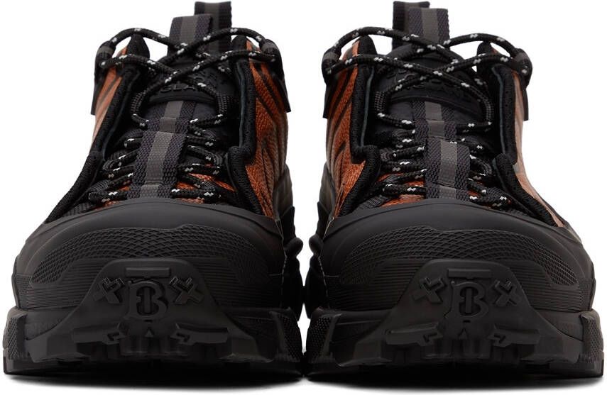 Burberry Black & Orange Leather Arthur Sneakers
