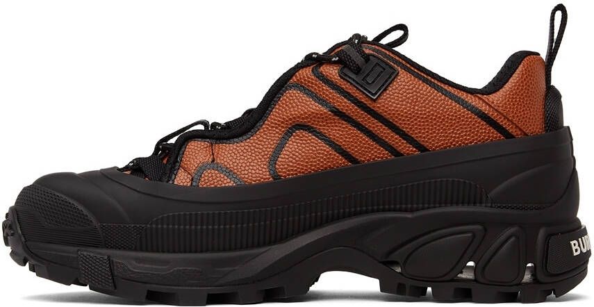Burberry Black & Orange Leather Arthur Sneakers