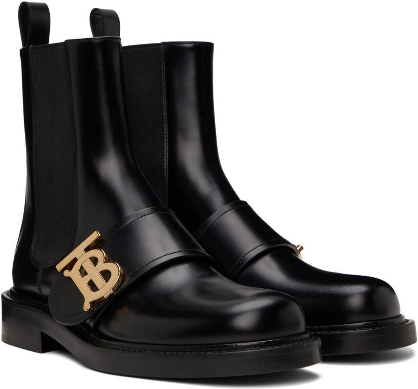 Burberry Black Monogram Chelsea Boots
