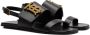 Burberry Black Motif Flat Sandals - Thumbnail 4